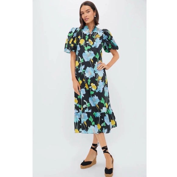 Tuckernuck Dresses & Skirts - Tuckernuck x Hyacinth House Mimi Midi Dress Floral Puff Sleeve Women Large NWT